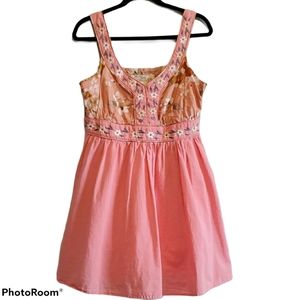 Anthropology Nick & Mo Embroidered pink dr…